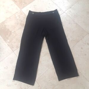 Crepe Cocktail Pants By Laura, Elastic Rear Waist, Front Pockets, Button Detail